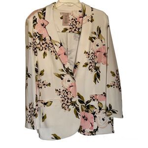 Philosophy Floral Blazer - White, Pink, Green